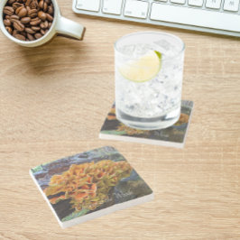 Porta-copo De Pedra Frango Laranja do Cogumelo Woods