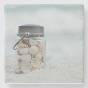 Porta-copo De Pedra Frasco dos Seashells na praia   Florida