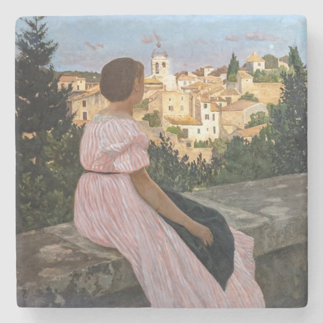 Porta-copo De Pedra Frederic Bazille - O Vestido Rosa (Frente)