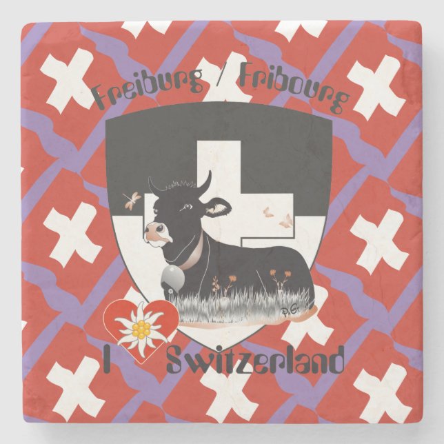 Porta-copo De Pedra Freiburg - Fribourg - Schweiz - Suisse Untersetzer (Frente)