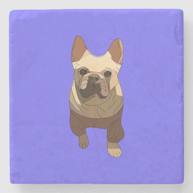 Porta-copo De Pedra French Bulldog, Lavender Purple (Frente)
