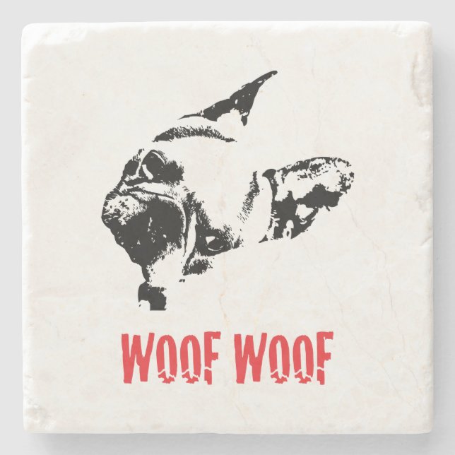 Porta-copo De Pedra  Frenchie (Frente)