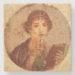 Porta-copo De Pedra Fresco de Sappho em Pompeia