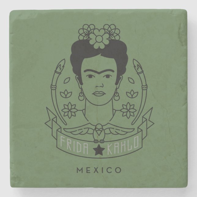 Porta-copo De Pedra Frida Kahlo | Heroína (Frente)