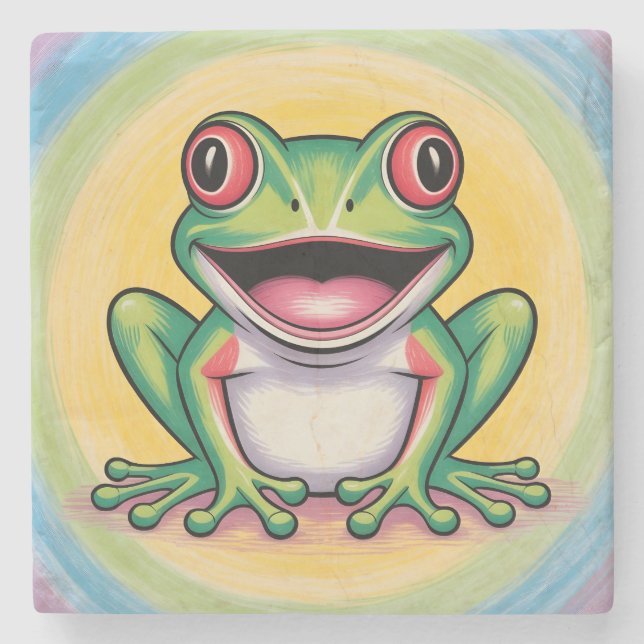 Porta-copo De Pedra Frog’s Gentle Smile (Frente)