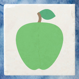 Porta-copo De Pedra Fruta de maçã verde