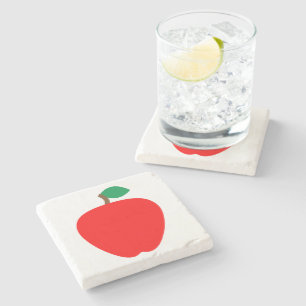 Porta-copo De Pedra Fruta Vermelho de Maçã