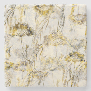 Porta-copo De Pedra fundo aquarela abstrato: dandelion, juniper