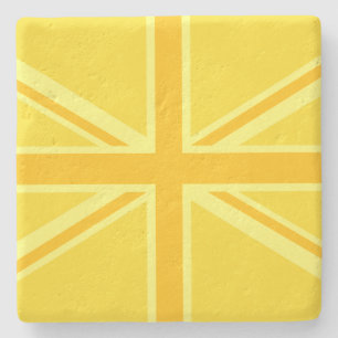 Porta-copo De Pedra Fundo britânico amarelo amarelo da bandeira de