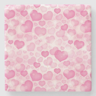 Porta-copo De Pedra Fundo com corações