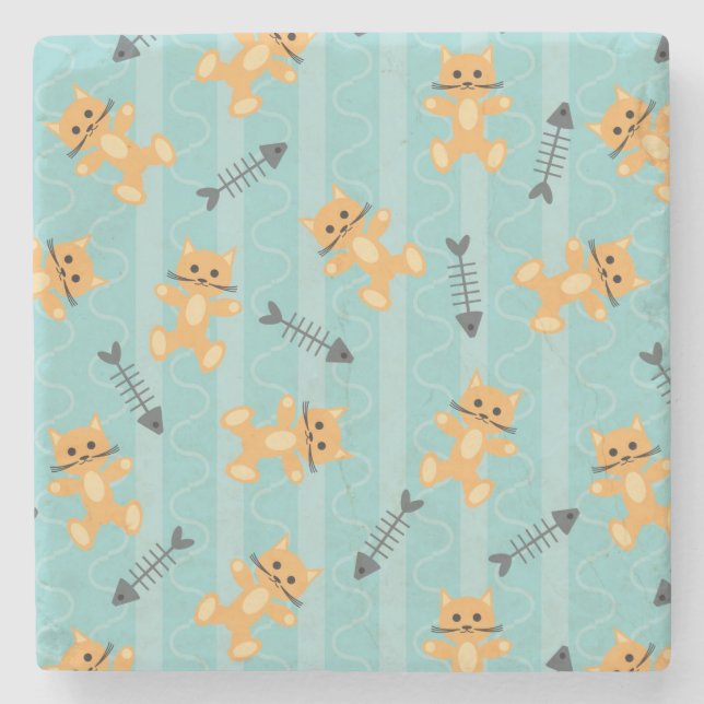 Porta-copo De Pedra fundo com gatos (Frente)