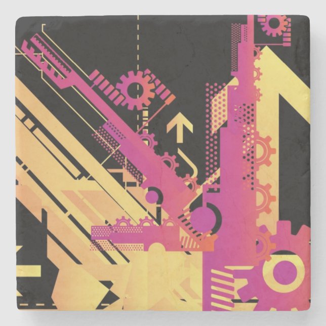 Porta-copo De Pedra Fundo de intervalo mínimo técnico 7 (Frente)