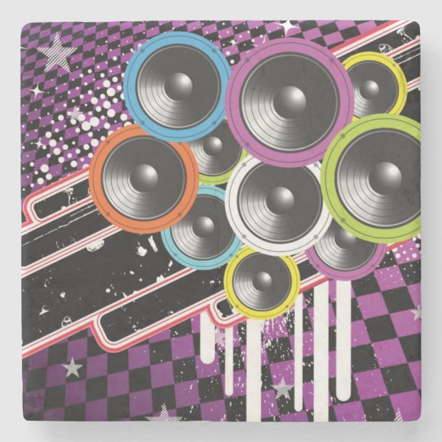 Porta-copo De Pedra Fundo do Grunge (Frente)