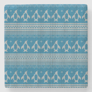 Porta-copo De Pedra Fundo feito malha azul