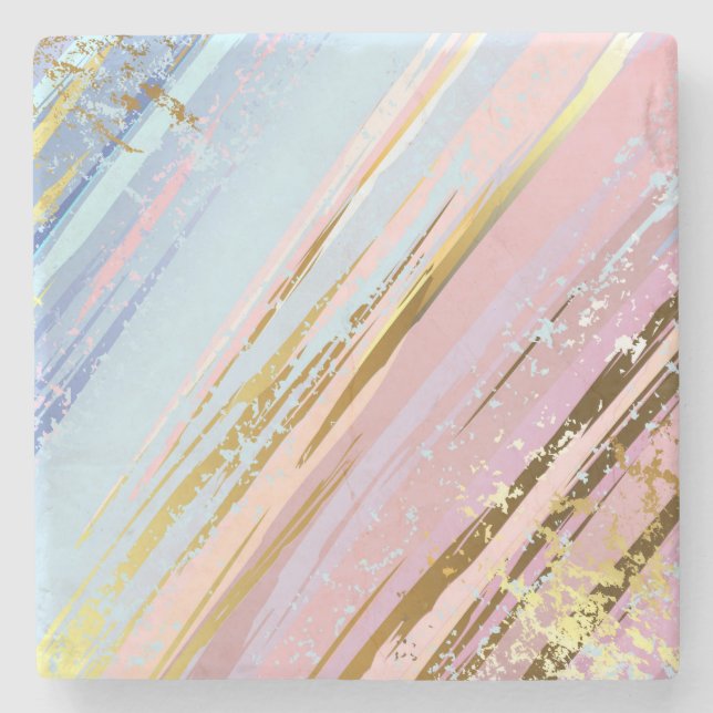 Porta-copo De Pedra Fundo Rosa Texturizado (Frente)