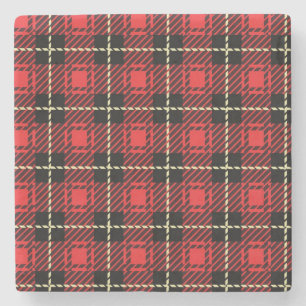 Porta-copo De Pedra Fundo vermelho da xadrez