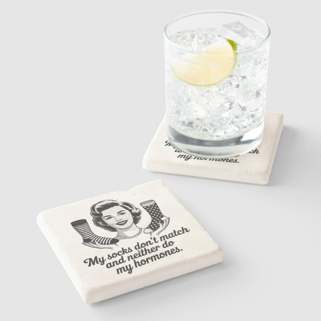 Porta-copo De Pedra Funny Women Over 40 Sock  (Lateral)