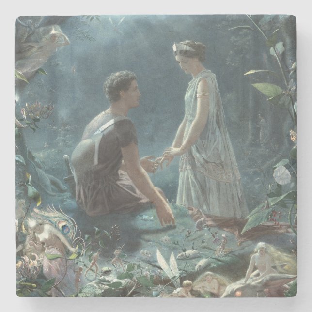 Porta-copo De Pedra Furries: Sonho de uma Noite de Verão de Shakespear (Frente)