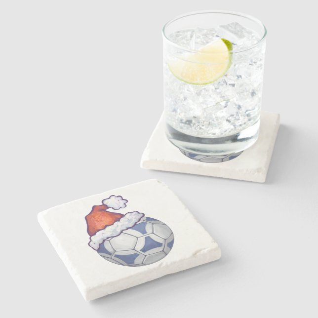 Porta-copo De Pedra Futbal Christmas (Lateral)