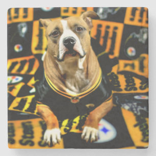Porta-copo De Pedra Futebol do Cão de Salvação Pitbull Fanático