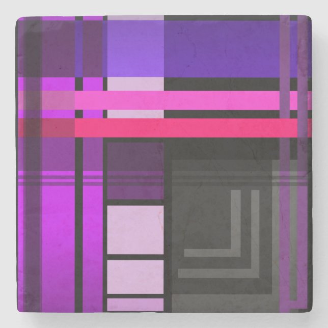 Porta-copo De Pedra Future Perfect Plaid Stone Coaster (Frente)
