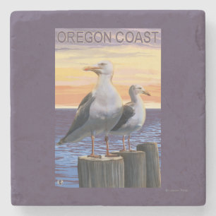 Porta-copo De Pedra Gaivota de mar da costa de Oregon