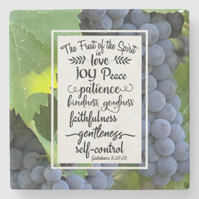 Porta-copo De Pedra Galatianos 5:22-23 A Fruta do Espírito (Frente)