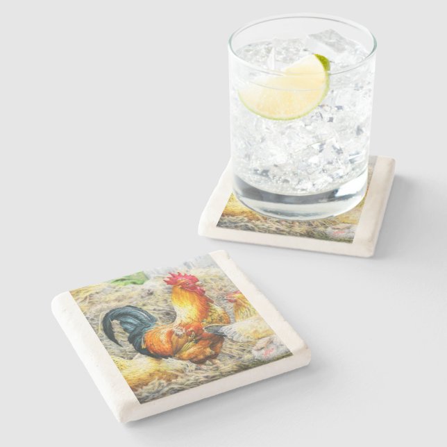 Porta-copo De Pedra Galo Ortoster (Lateral)