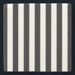 Porta-copo De Pedra Gamas Verticais, Pretas E Brancas, Laminadas<br><div class="desc">Stripes Verticais - padrão listrado preto e branco.</div>