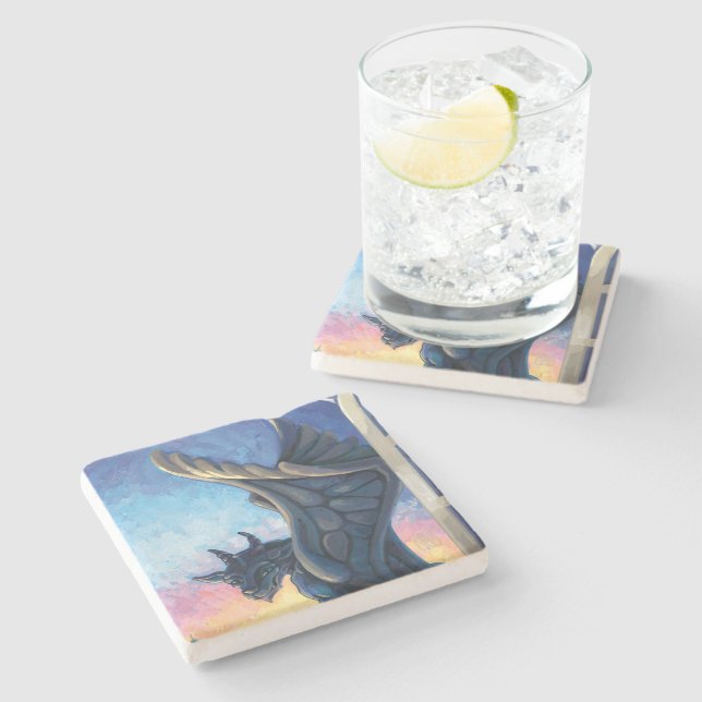 Porta-copo De Pedra Gargoyle Guardian (Lateral)