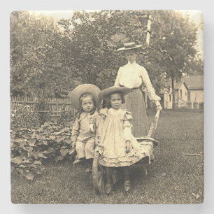 Porta-copo De Pedra Garota das Filhas Mãe do Jardim Herdeiro da Foto