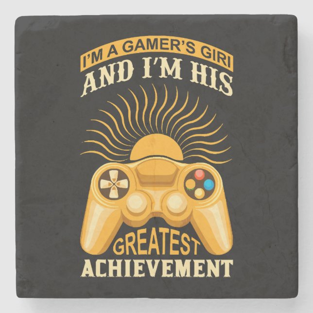 Porta-copo De Pedra Garota gamer (Frente)