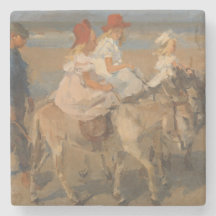 Garotas Andando Donkeys na Praia