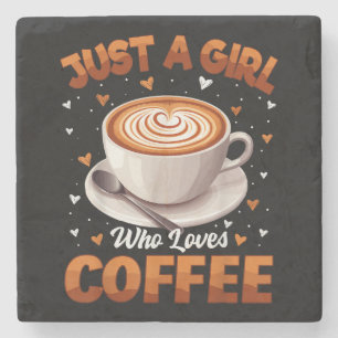 Porta-copo De Pedra Garotas Do Café Apenas Uma Menina Que Ama Café
