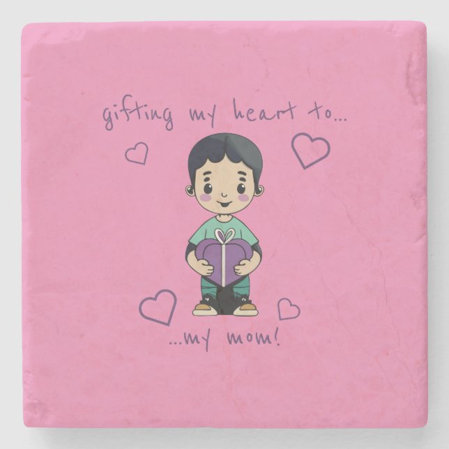 Porta-copo De Pedra Garoto Bonito (Frente)