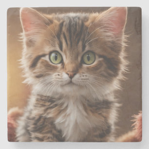 Porta-copo De Pedra Gatinho Gato