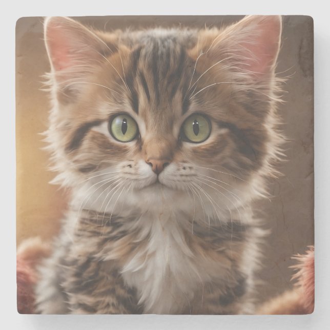 Porta-copo De Pedra Gatinho Gato (Frente)