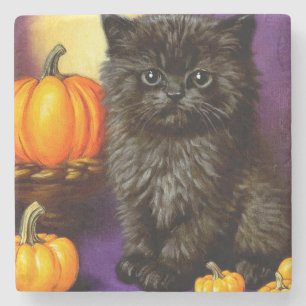 Porta-copo De Pedra Gatinho Vintage de Halloween