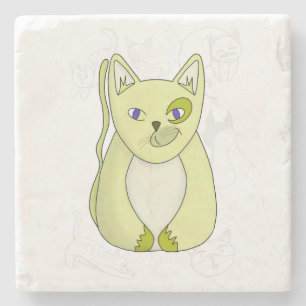 Porta-copo De Pedra Gato Amarelo com Cobrir de Ducha de Sorriso traves