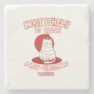 Porta-copo De Pedra Gato Engraçado Mais Provável Para Inventar Um Novo