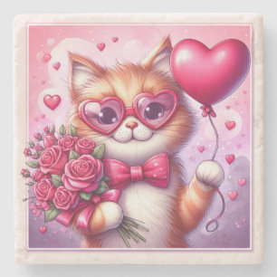 Porta-copo De Pedra Gato/gatinho Dia de os namorados