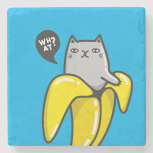 Porta-copo De Pedra Gato na banana