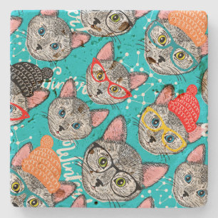 Porta-copo De Pedra Gato no chapéu