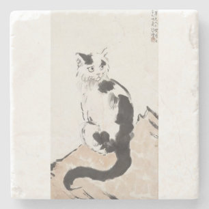 Porta-copo De Pedra Gato (por Xu Beihong)