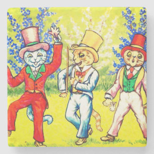 Porta-copo De Pedra Gatos Dançantes