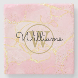 Porta-copo De Pedra Geodo de Agrato Rosa Dourado