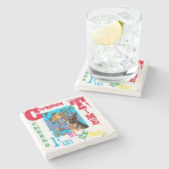 Porta-copo De Pedra German shepherd (Lateral)