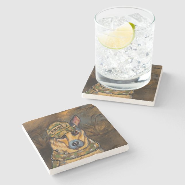 Porta-copo De Pedra German shepherd (Lateral)