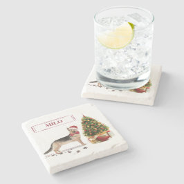 Porta-copo De Pedra German shepherd Engraçado Cachorro de Natal com Ár