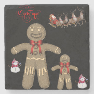 Porta-copo De Pedra Gingercake Marble Stone Porta copos Natal